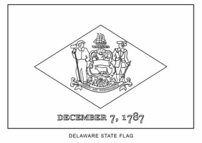 Delaware state flag outline, United States of America
