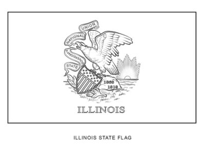 Illinois state flag outline, United States of America