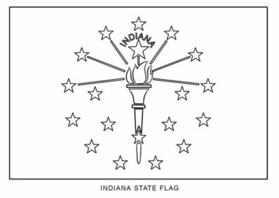 Indiana state flag outline, United States of America