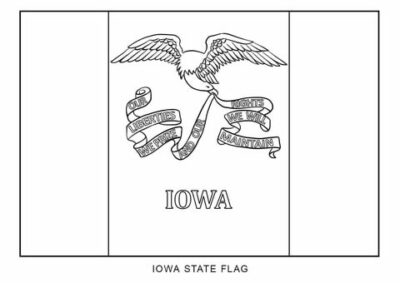Iowa state flag outline, United States of America