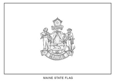 Maine's state flag outline, United States of America