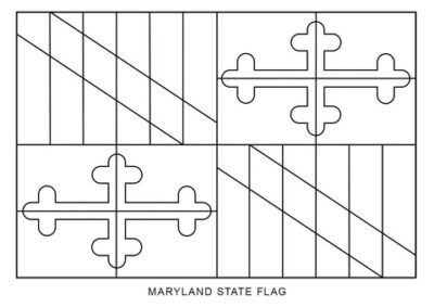 Maryland state flag outline, United States of America