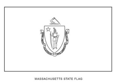 Massachusetts state flag outline, United States of America