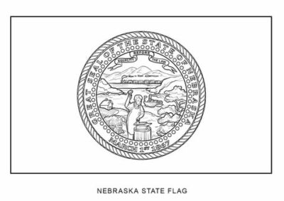 Nebraska state flag outline, United States of America
