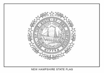 New Hampshire state flag outline, United States of America