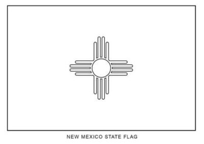 New Mexico state flag outline, United States of America