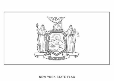 New York state flag outline, United States of America