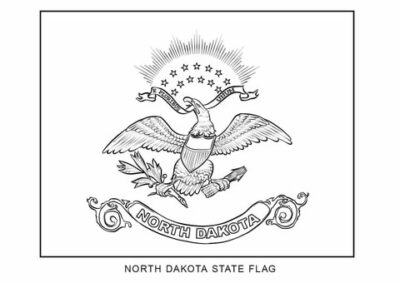 North Dakota state flag outline, United States of America