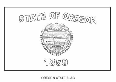 Oregon state flag outline, United States of America