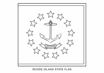 Rhode Island state flag outline, United States of America