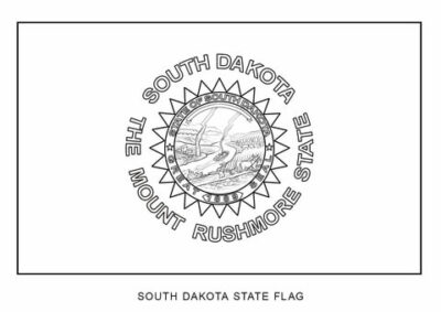 South Dakota state flag outline, United States of America