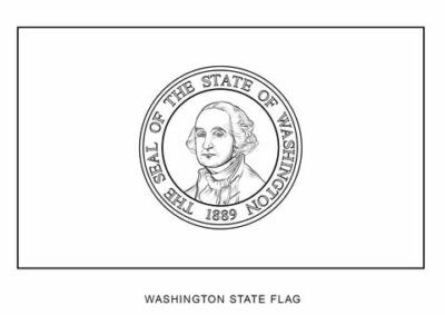 Washington state flag outline, United States of America