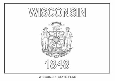 Wisconsin state flag outline, United States of America