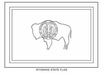 Wyoming state flag outline, United States of America