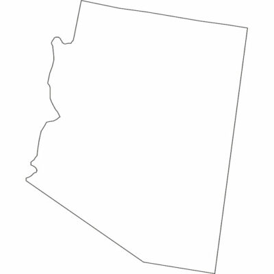 Arizona state map outline, United States of America
