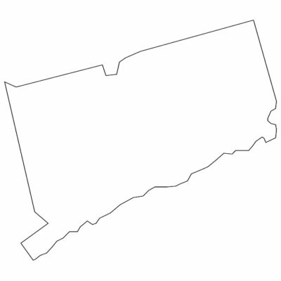 Connecticut state map outline, United States of America