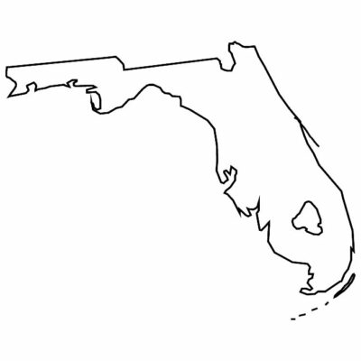 Florida state map outline, United States of America