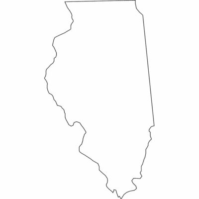 Illinois state map outline, United States of America