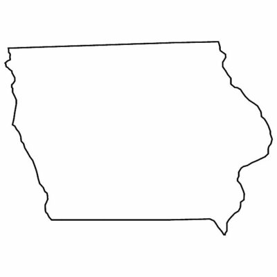 Iowa state map outline, United States of America
