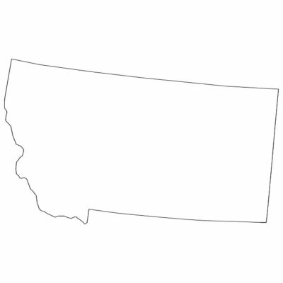 Montana state map outline, United States of America