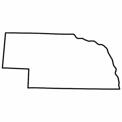 Nebraska state map outline, United States of America