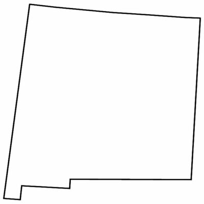 New Mexico state map outline, United States of America