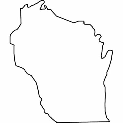 Wisconsin state map outline, United States of America