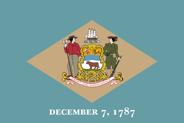 Delaware state flag, United States of America