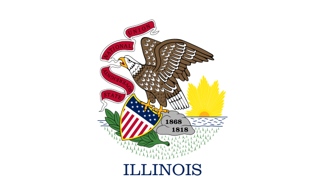 Illinois state flag, United States of America