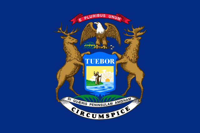 Michigan state flag, United States of America
