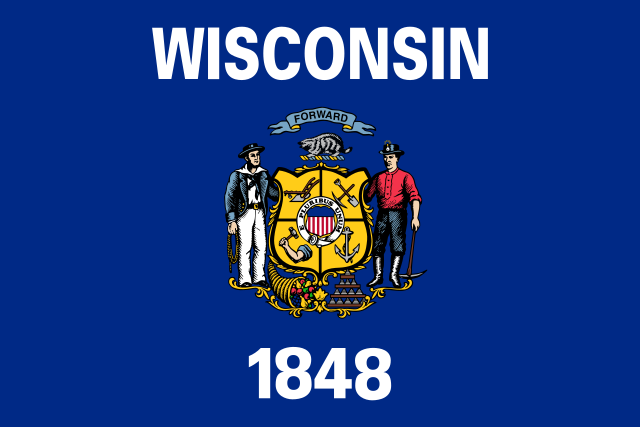 Wisconsin state flag, United States of America