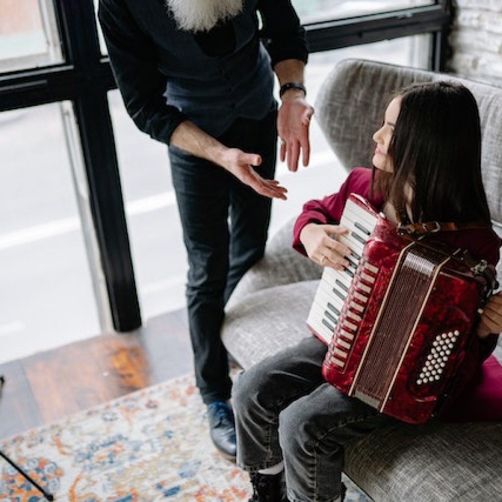Accordion being taught