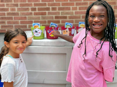 Children proud of their artwork