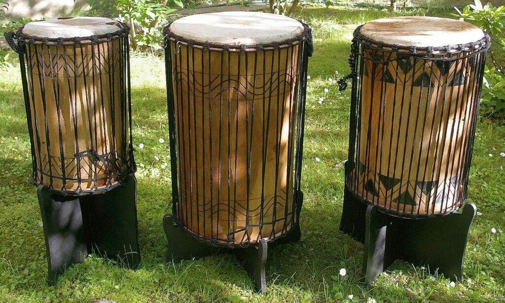 Three sets of African Bass Drums