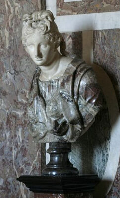 Château de Versailles, salon de Vénus, buste antique en marbre, femme inconnue