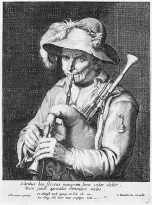 Man playing bagpipe