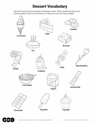 Dessert Vocabulary Handout