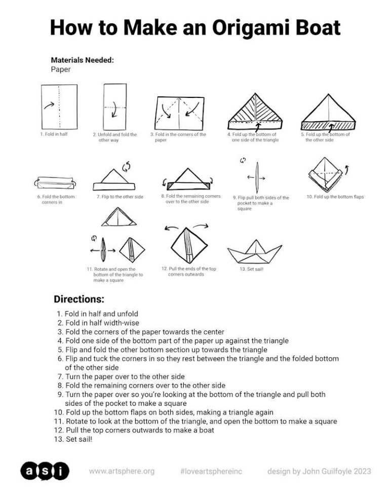 Origami-Boat-Handout | Art Sphere Inc.