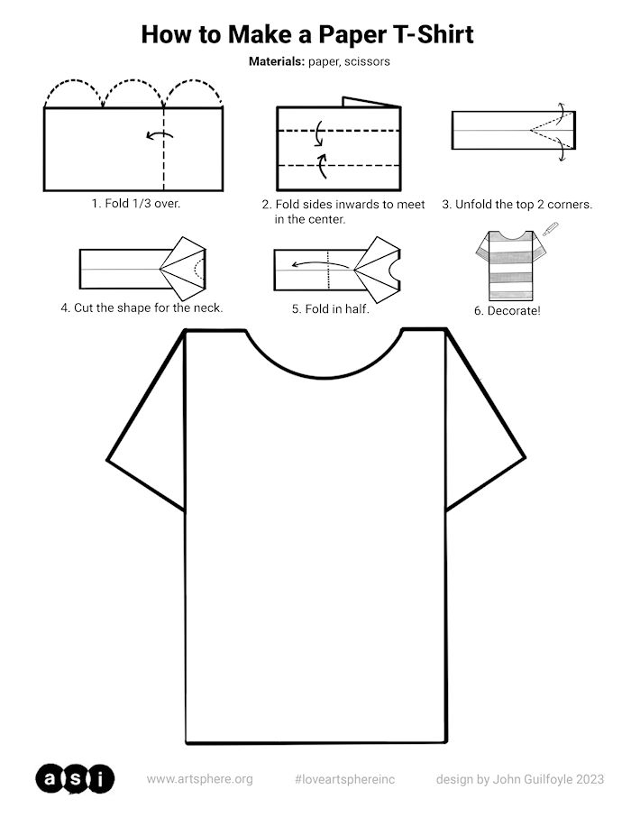 How to Make a Paper T-Shirt Handout - Art Sphere Inc.