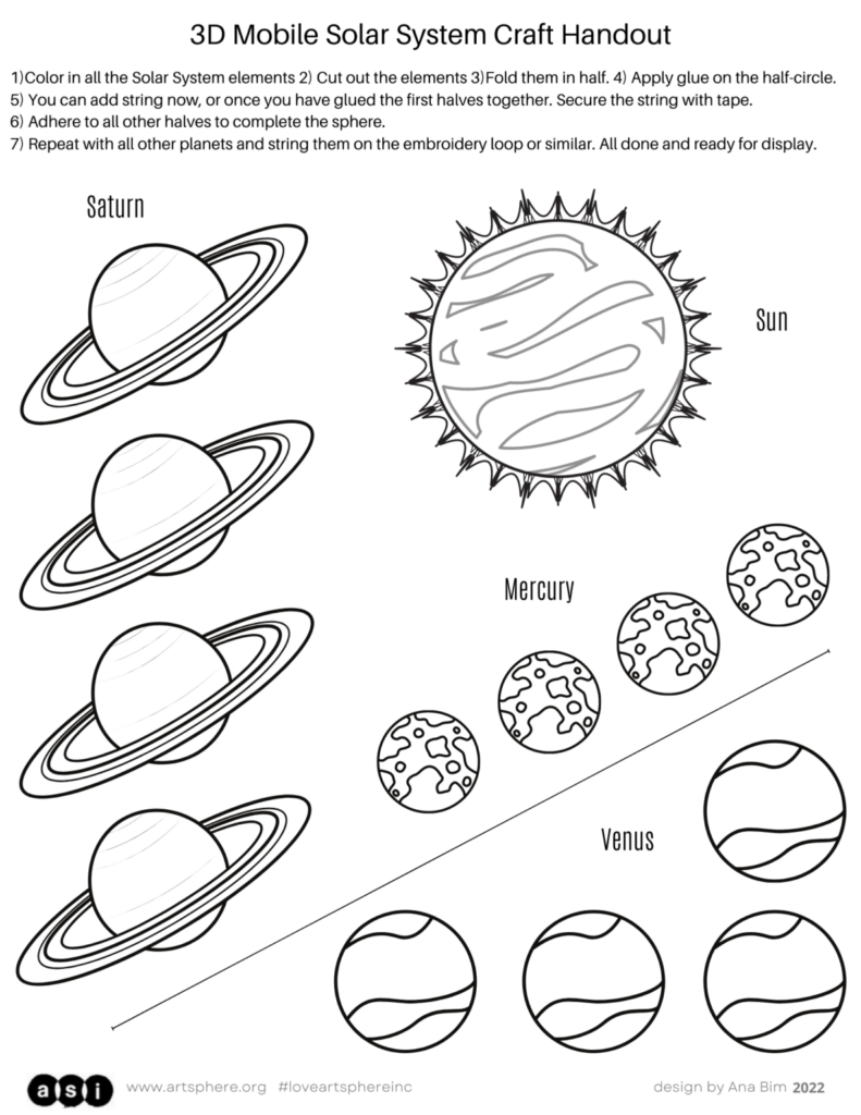 3D Mobile Solar System Craft Handout