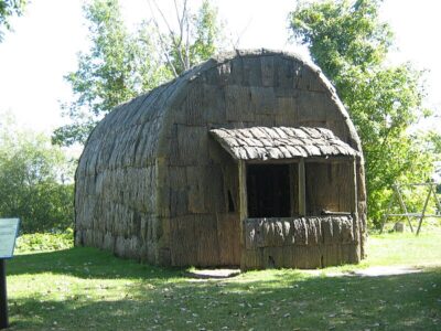 Long House built by indigenous people of North America